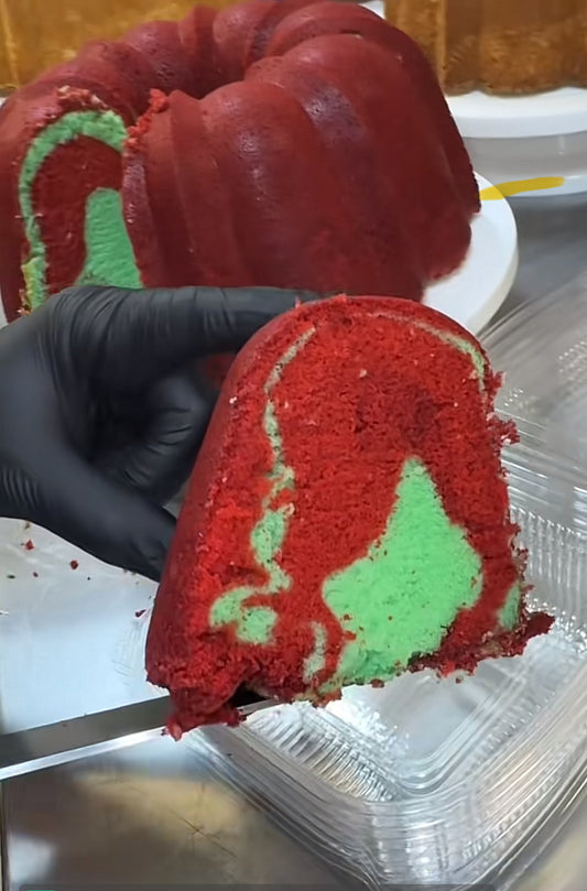 Red velvet Key Lime Pound Cake